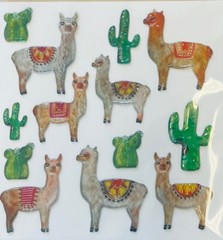 Llama Epoxy 3D Stickers Planner Papercraft DIY Crafts Scrapbook Fiesta