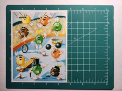 Vintage Ambassador M & M Stickers LOT 2 Sheets 1986 Green Yellow Orange Candy