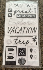 American Crafts Thickers WANDER Crate Paper Here + There Travel Epoxy Stickers