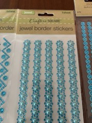 Crafters Square JEWEL BORDER STICKERS Blue Multiple Sheets Scrapbooking Crafting