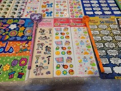 Vintage Y2K Sandylion Girls Peace Groovy Sticker Sheet Stationary Pencil Lot