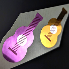 Vintage Hambly Mylar Stickers Guitars Jukebox Music Theme