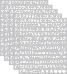 0.5 inch Small Letter Sticker, White Vinyl Self Adhesive Alphabet Number Sticker