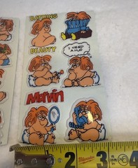 (2) Sheets 80s Cartoons Marvin Puffy Sticker Born To Be Wild Fat Comedy Red Hair