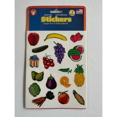 New Hygloss Fruits Vegies Stickers 3 sheets Educational Scrapbook