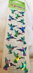 NEW Vintage Sandylion Stickers Foil Glitter Hummingbird Bird ￼Scrapbooking