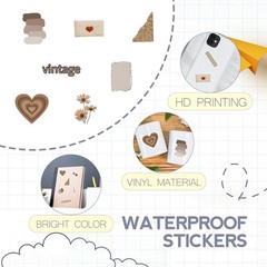 120Pcs Vintage Stickers, Scrapbook Aesthetic Sticker, Scrapbooking Supplies, …