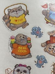 Vintage 80s Shirt Tales Fuzzy Flocked Stickers Hallmark TV Cartoons Scrapbook