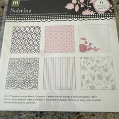 NEW Making Memories Sabrina Acetate Sheets 8×8 multipack, Pink, Black Set of 6