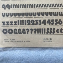 2 PK Wilson jonesTransfer Lettering Capital Letters 3/8 “Old English &pomp 36p