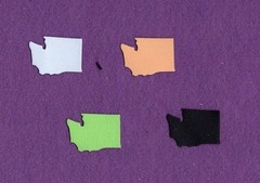 WASHINGTON qk USA state die cuts scrapbook cards