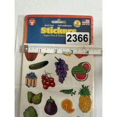 New Hygloss Fruits Vegies Stickers 3 sheets Educational Scrapbook