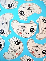 Cute Mask, Waterproof, Vinyl Sticker