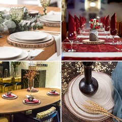 Maputune 4 Pcs 8-9 inches Large Unfinished Wood Slices for Centerpieces, Natu…