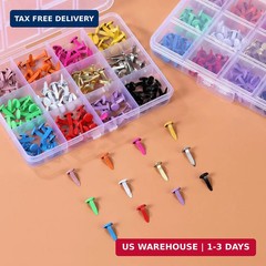 180pcs Brads for Paper Crafts，12 Colors Brads Paper Fasteners Metal Paper Fasten