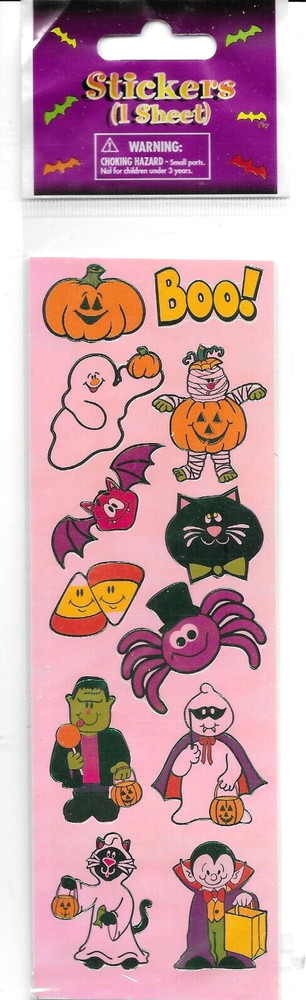 HALLOWEEN Ghost Mummy Vampire Monster Spider Boo Oriental Trading Co stickers