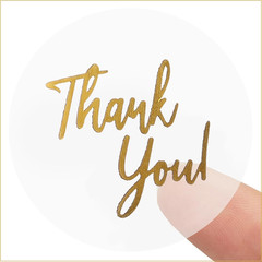 Pcs Clear Thank You Stickers Round Transparent PVC Stickers, 1 in Self 500