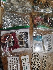 Lot Of 45 + Crafting Embellishments/ Stick Ons And Mini Picture Frames