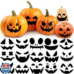 LINAYE 80 PCS Pumpkin Decorating Stickers, Halloween Jack-O-Lantern Face Stic