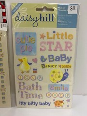 BABY 3 Pack Scrapbook Stickers & Transfers–yellow&green sweet pea cutie pie new