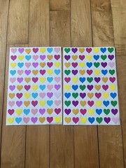Vtg Mini Heart Stickers, Multi Colored, 1990s, Valentines, Love, Retro, Rare