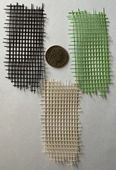 MESH RECTANGLE Die-Cut Embellishments(3pc)Pattern•Lines •Nets•Card Making•