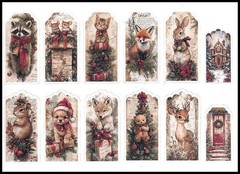 Stickers – Bear Cat Deer Dog Fox Mouse Rabbit Raccoon Squirrel – Christmas CL169
