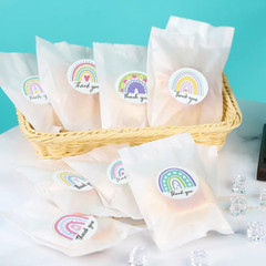 500pcs 1.5in Rainbow Sticker Thank You Print Wedding / Birthday Gift Wrap Decor