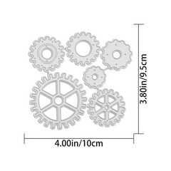 Steampunk gears wheels metal craft stencil die cut hair bowknot bow paper