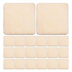 200 Pcs Square Blank Wood Pieces Unfinished Wood Slices Crafts 25 mm