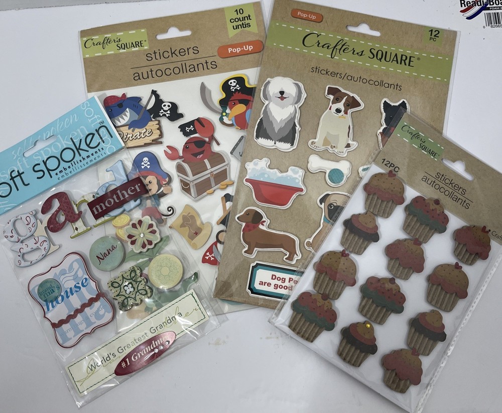 Miscellaneous Stickers Dogs Pirates Cupcakes Grandmother Paper Crafts