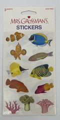 Mrs Grossman’s Stickers Marine Reef Fish & Invertebrates 3 Sheets Scrapbook NIP