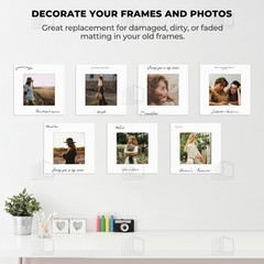 10 Pack 12×12 Photo Mat White Core Bevel Edge 7.5×7.5 Opening Acid Free Frame