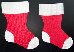 🎄LARGE EMBOSSED CHRISTMAS STOCKING paper die cut embellishment