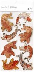 KOI LOT OF 3 Recollections Stickers Brand NEW! 666098 carp fish metallic accent