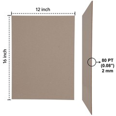 Heavy-Duty Chipboard Sheets 12 x 16 in – 80 PT (2mm) Thick – 20 Sheets of Chi…