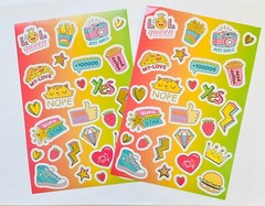 2 Sheets Groovy Trendy Girl Gold Foil Stickers Craft Planner Supply Scrapbook