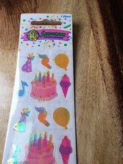 Vintage Sandylion Sticker Birthday Ice Cream Mother of Pearl