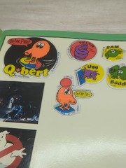 Vintage 1980s Kids Sticker Book, Pac-Man, Q Bert, Scratch N Sniff Etc