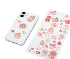 APEACH 3D Puffy Stickers, Kawaii Decorative Stickers for Phone Case, Notebook