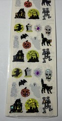 90s Sandylion Halloween Stick-er-Treat Prismatic Stickers Witch Ghost Spooky Vtg