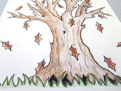 A.W. Cute Fall Leaves Clear Stickers 5.5×12 Scrapbooking Autumn Halloween Trees