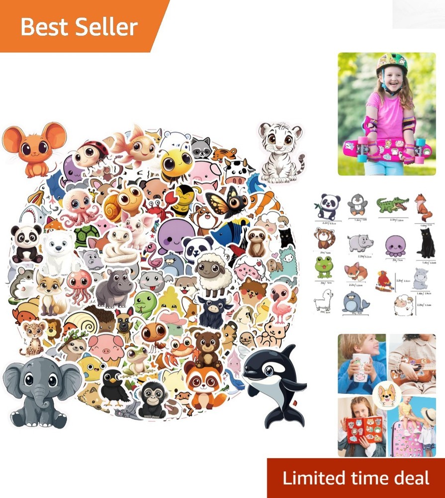 Waterproof 106PCS Non-Repeating Animal Stickers – Creative Fun for Everyone