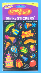 Trend Big Birthday Chocolate Cake Scented Scratch & Sniff Sticker Pack Retired