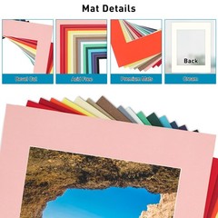 16Pk Mixed Colors 11×14 Inch Picture Frame Mats for 8×10 Inch Photos Artworks