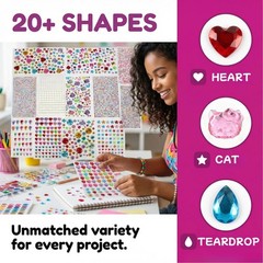 Gikboup 3521 Pieces Self Adhesive Jewels for Crafts, Gems Stickers Red