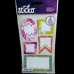 Sticko Stickers BRUSHTROKE LABELS Scrapbooking EK Success 10 Pieces 52-01577