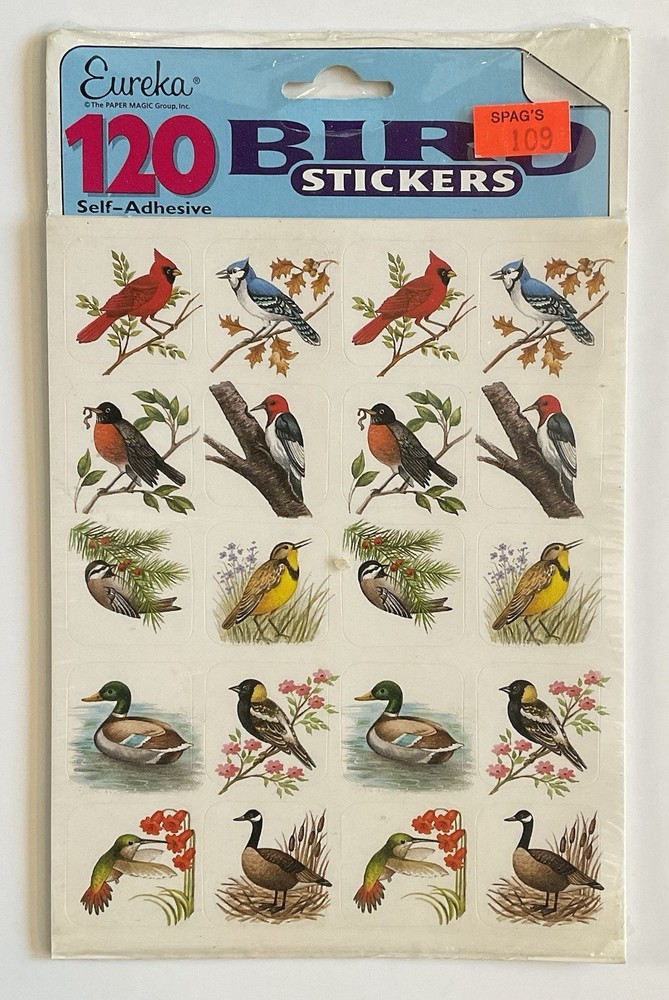 Vintage 120 BIRD STICKERS Eureka Sealed