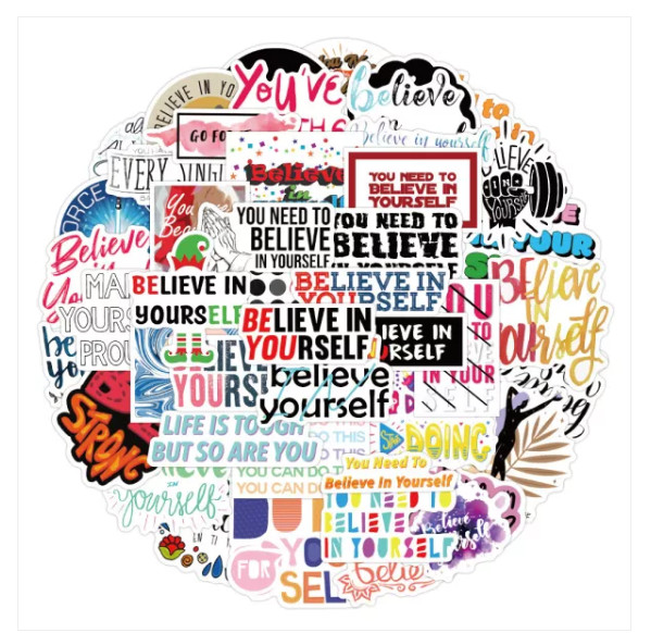 Inspirational Sticker Quotes Motivational Scarpbook Decal Vinyl Stickers 50pcs