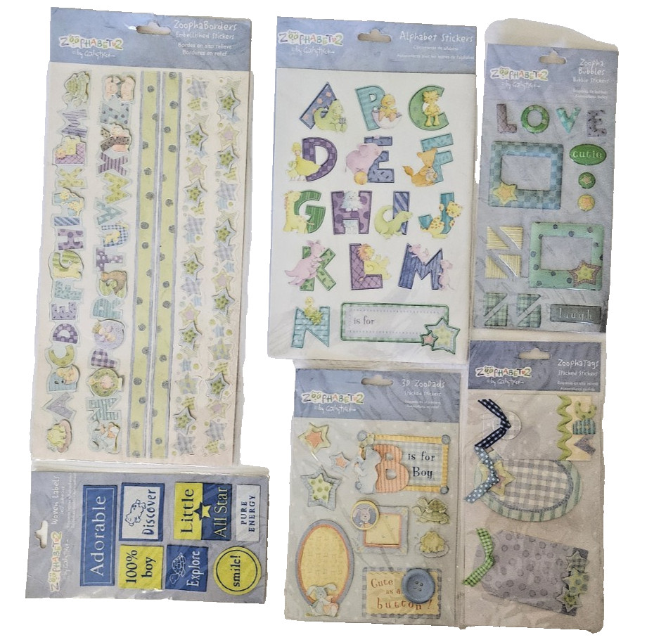 Sealed Vintage Zoophabet 2 by Cathy Heck Pastel Baby Toddler Boy – 7 packs